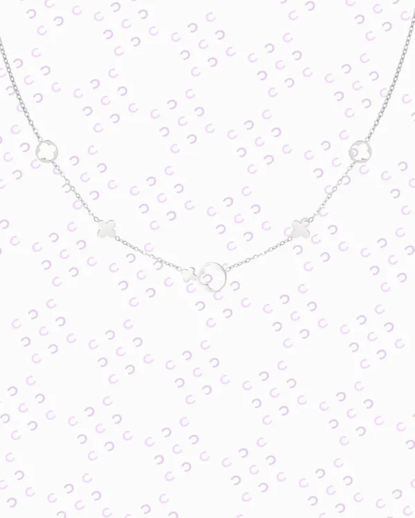 Silver clover charms necklace — waterproof, hypoallergenic stainless steel jewelry from Cutu Store Malta