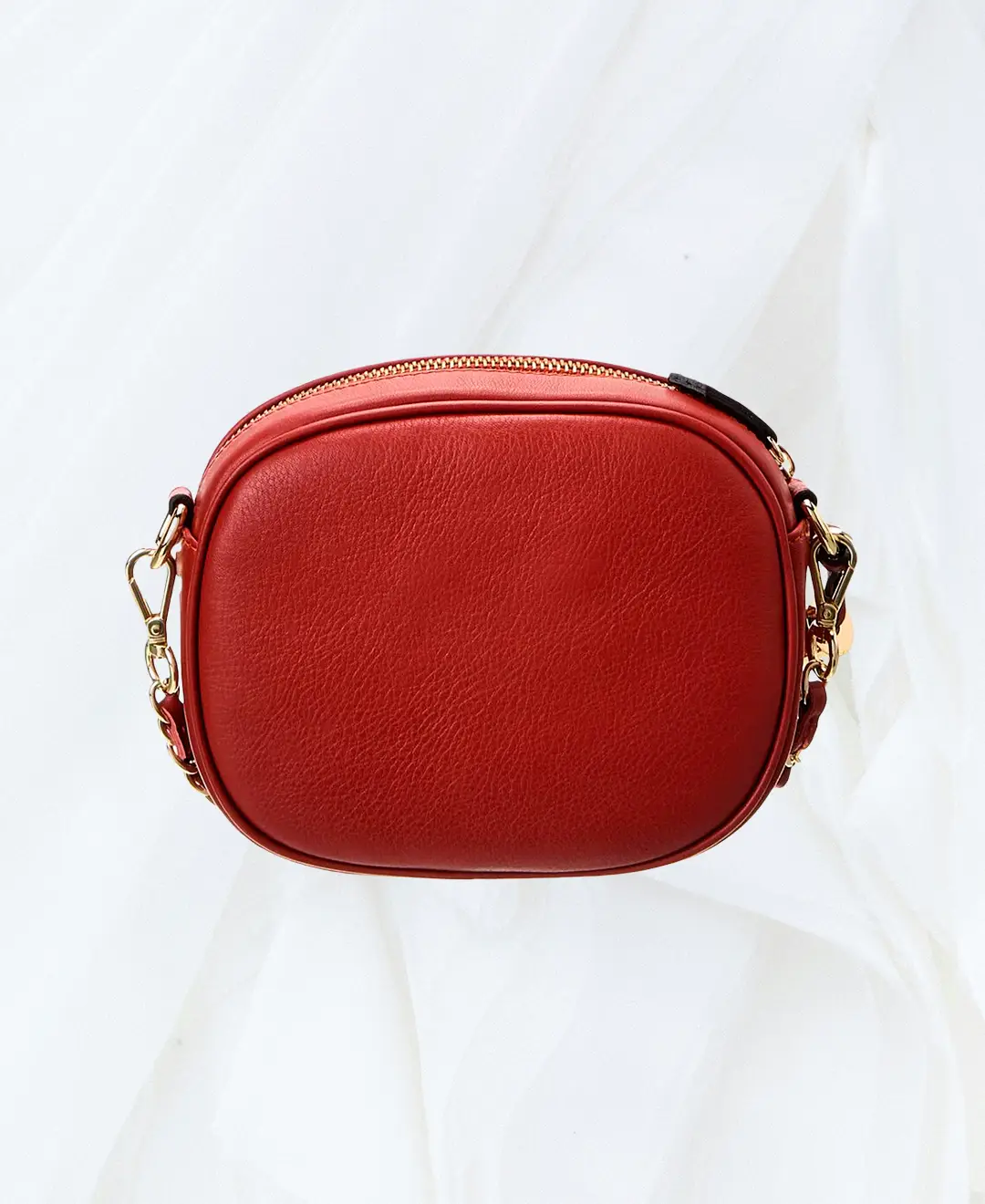 Back view of Valentino Nina Signature red leather crossbody bag