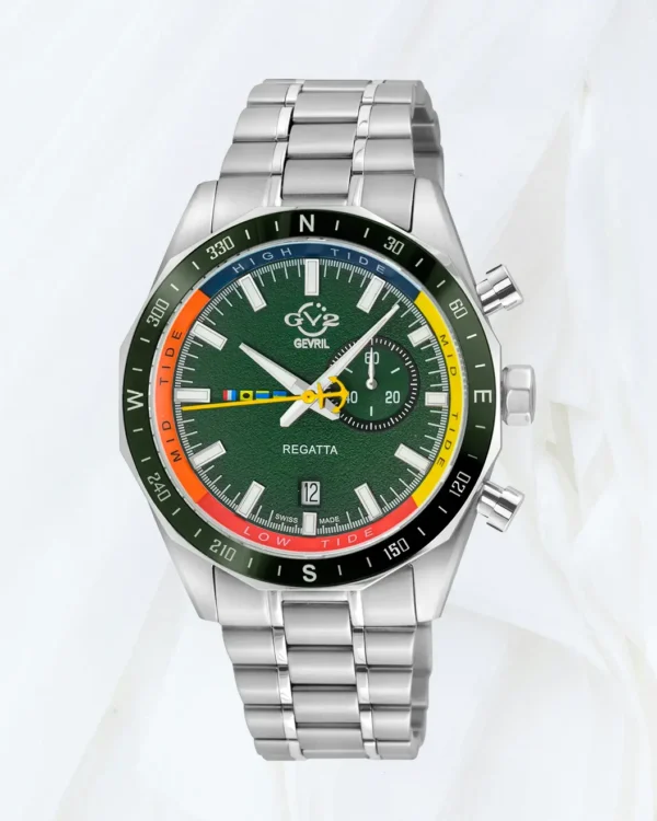 GV2 Regatta Swiss quartz green watch with ceramic green bezel