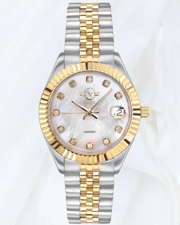 GV2 Naples two tone diamond women’s watch with mother of pearl dial in Malta