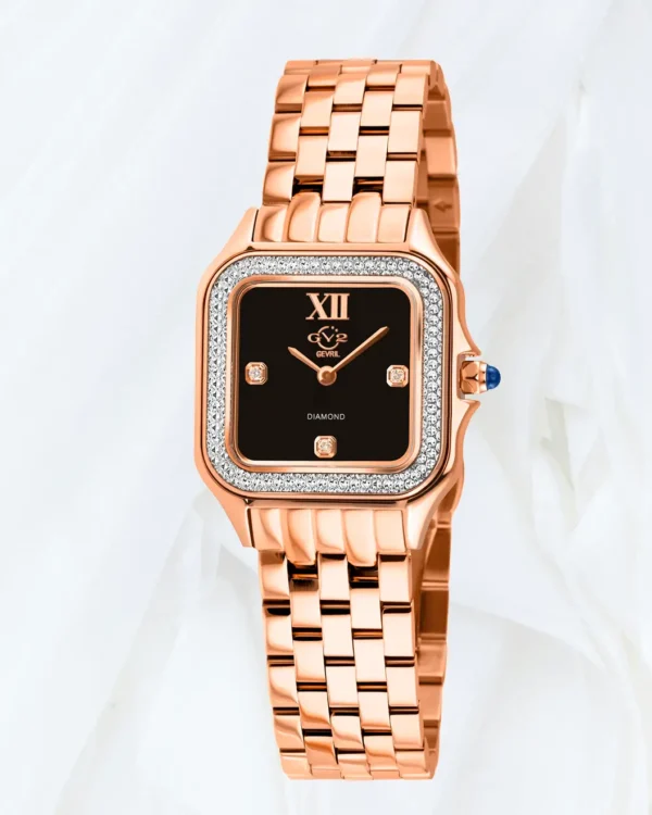 Back view of GV2 Milan women’s rose gold stainless steel bracelet watch available in Malta