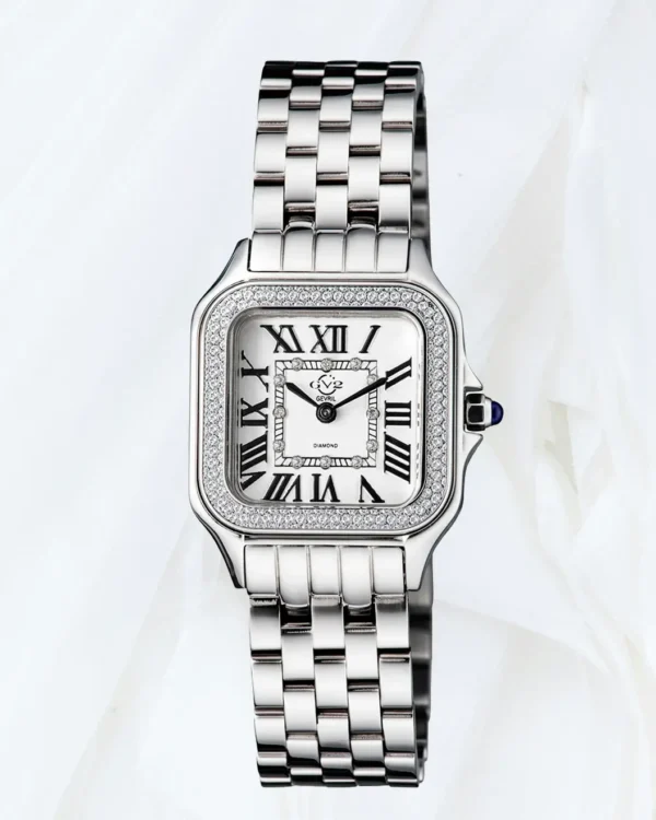 GV2 Milan women’s silver diamond Swiss quartz watch sold online in Malta