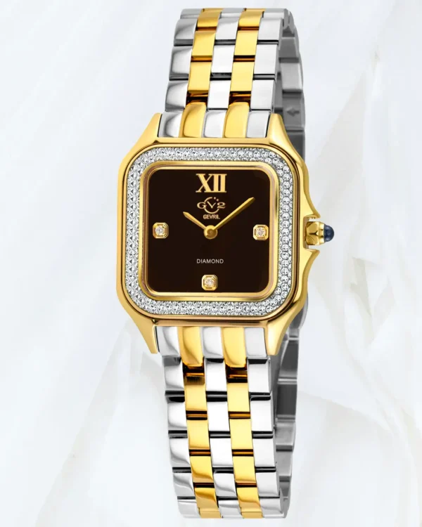 GV2 Milan women’s two tone black onyx diamond watch sold online in Malta