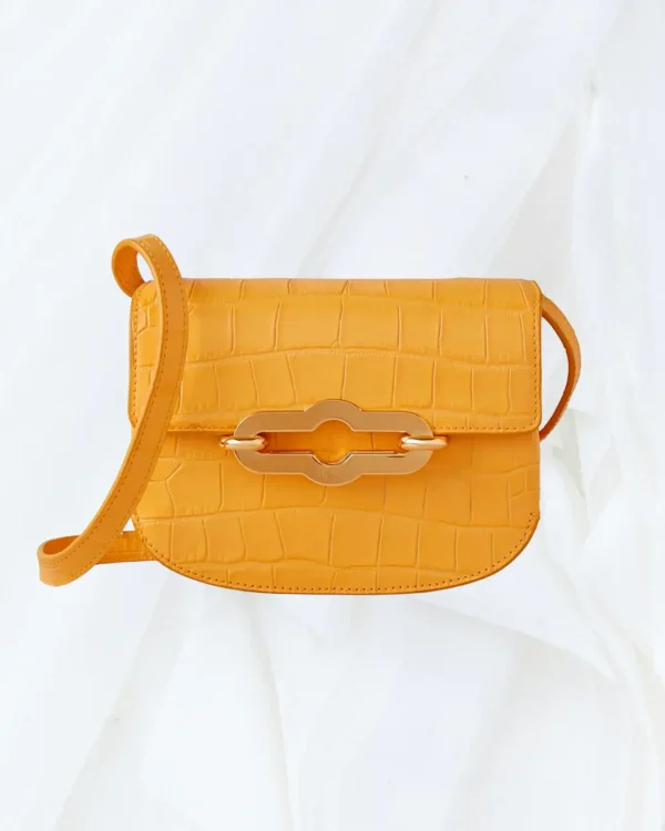 Mulberry Small Pimlico Satchel in yellow Matte Croc print leather, front view