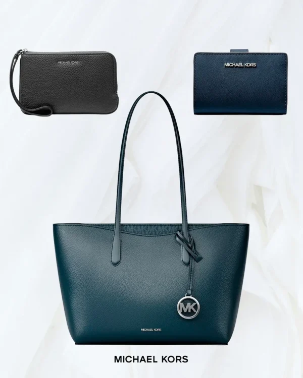 Michael Kors Arden & Jet Set 3-Piece Admiral Bundle with tote, wristlet and wallet